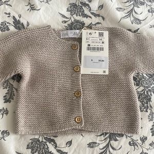 Knit jacket, zara, 0-1m (56cm), sand